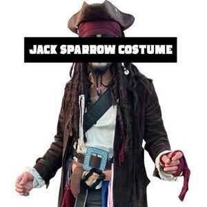 Jack Sparrow Complete Costume Men's S/M W/ Accessories Pirates Of The Caribbean